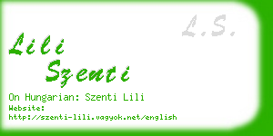 lili szenti business card